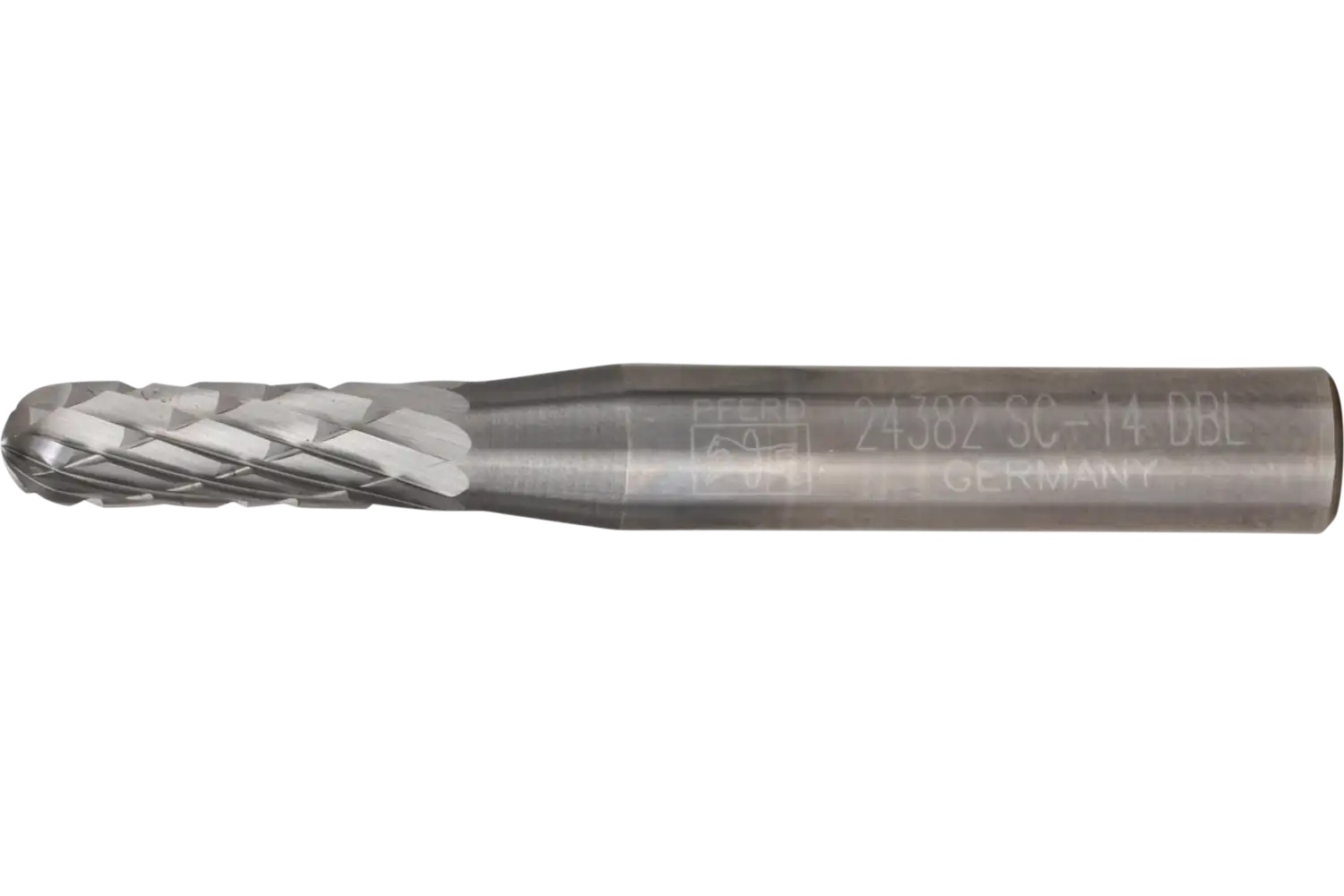Picture of Pferd Carbide Bur SC-14 Cylindrical Radius End Double Cut 3/16" x 5/8" x 1/4" Shank